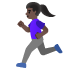 woman running, dark skin tone